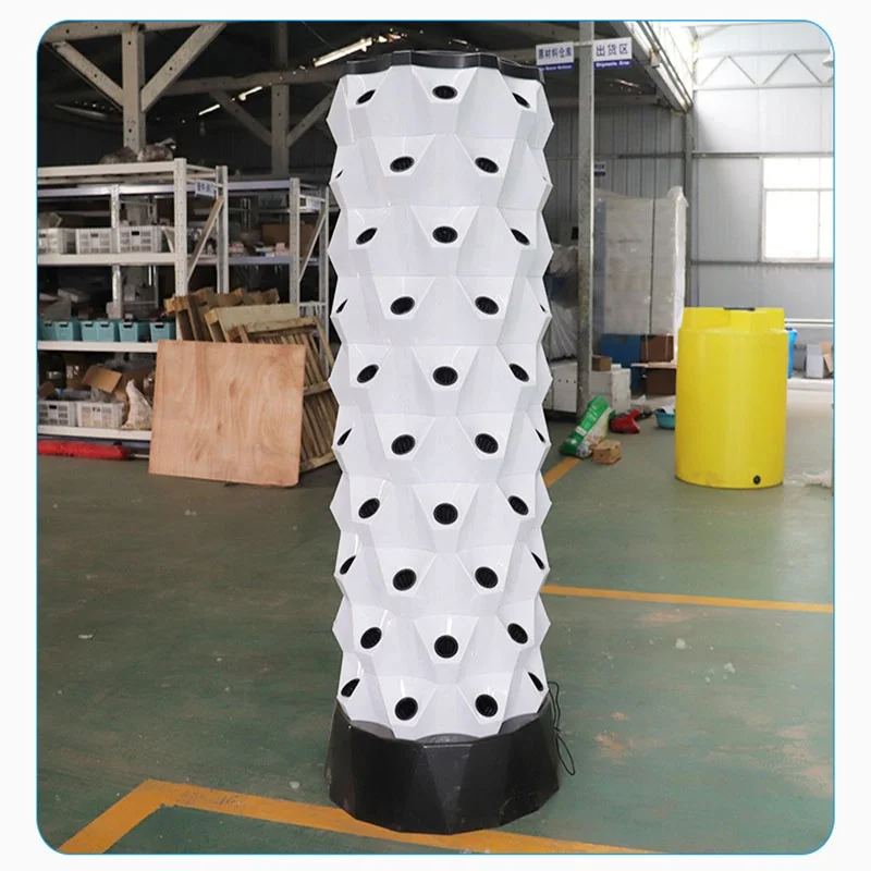 Cheap Large Garden Vertical Hydroponic Planting Tower Pneumatic System 6-12 Layers Food Grade ABS High Output Stable Structure