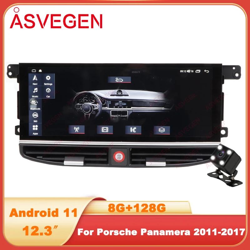 

12,3 "Android 11 автомобильное радио, стерео для Porsche Panamera 2011-2017, мультимедийная магнитола, GPS-навигация, экран Carplay