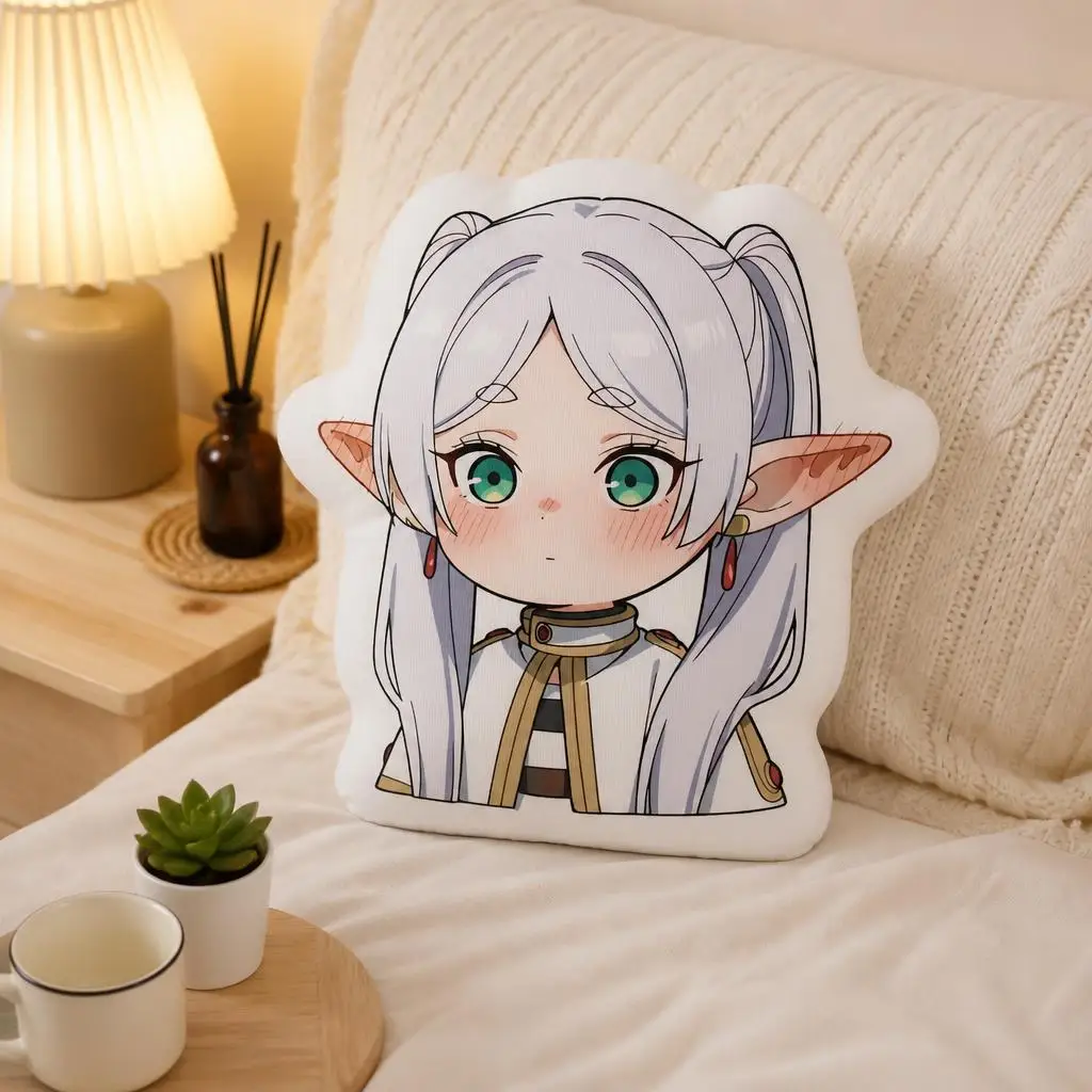 Frierens Elf Girl Funny Pillow Cushion Irregular Stuffed Throw Pillow Home Decor Gift Sofa Bed