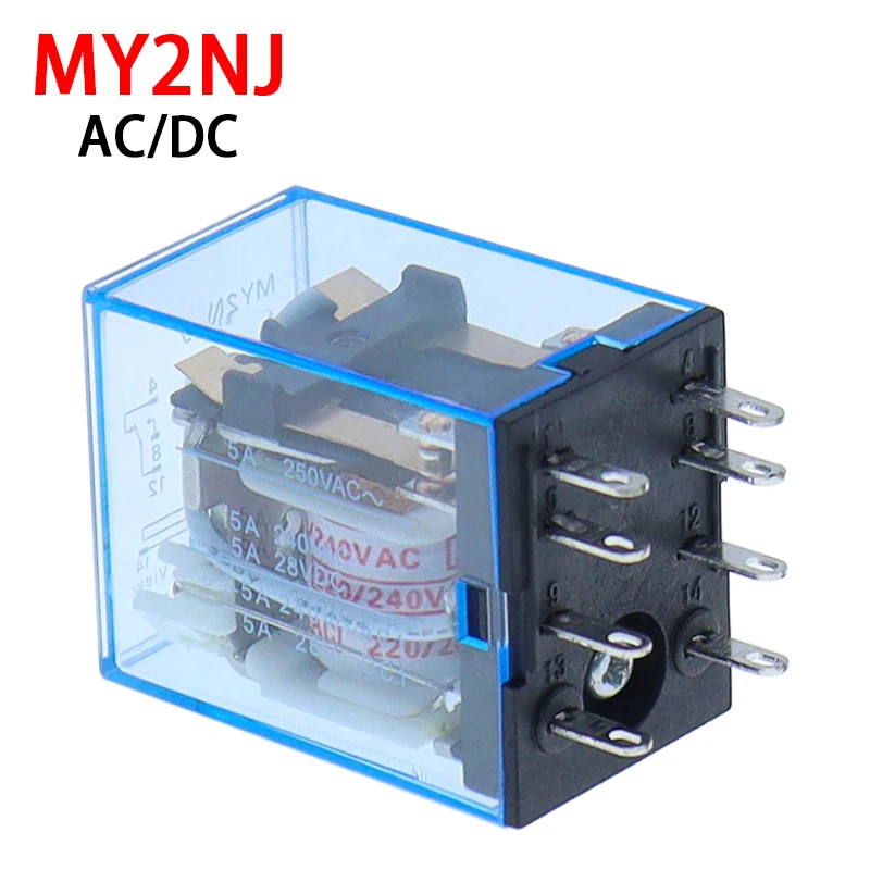 1szt MY2P HH52P MY2NJ Cewka przekaźnika Ogólne DPDT Micro Mini Przełącznik przekaźnika elektromagnetycznego z diodą LED AC/DC 110V 220V 380V 12V 24V 36V