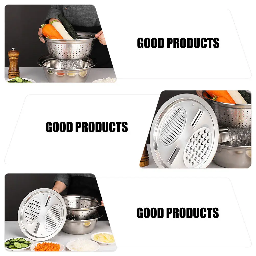 

Набор для кухни: многофункциональная терка для овощей, чаша из нержавеющей стали, эффективная овощечистка, дренажный ситечко-стакан, эргономичный дизайн