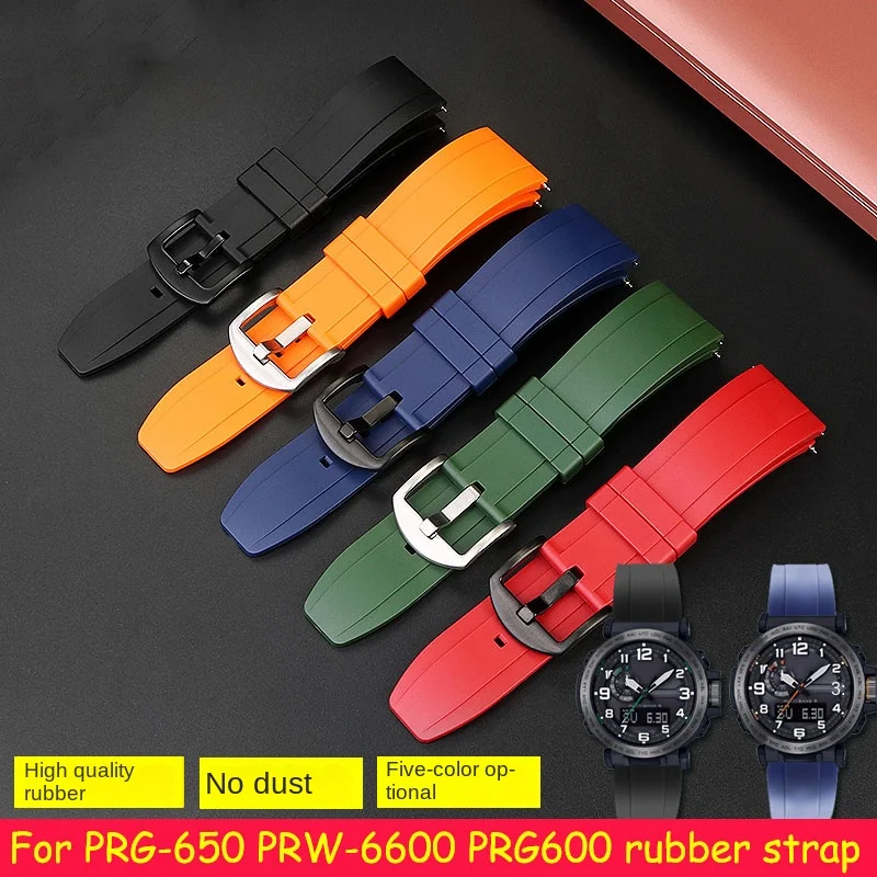 

Waterproof rubber watch strap for Casio PROTREK series PRW-6600 PRG-600Y PRG-650 sports watch chain 24mm quick release interface
