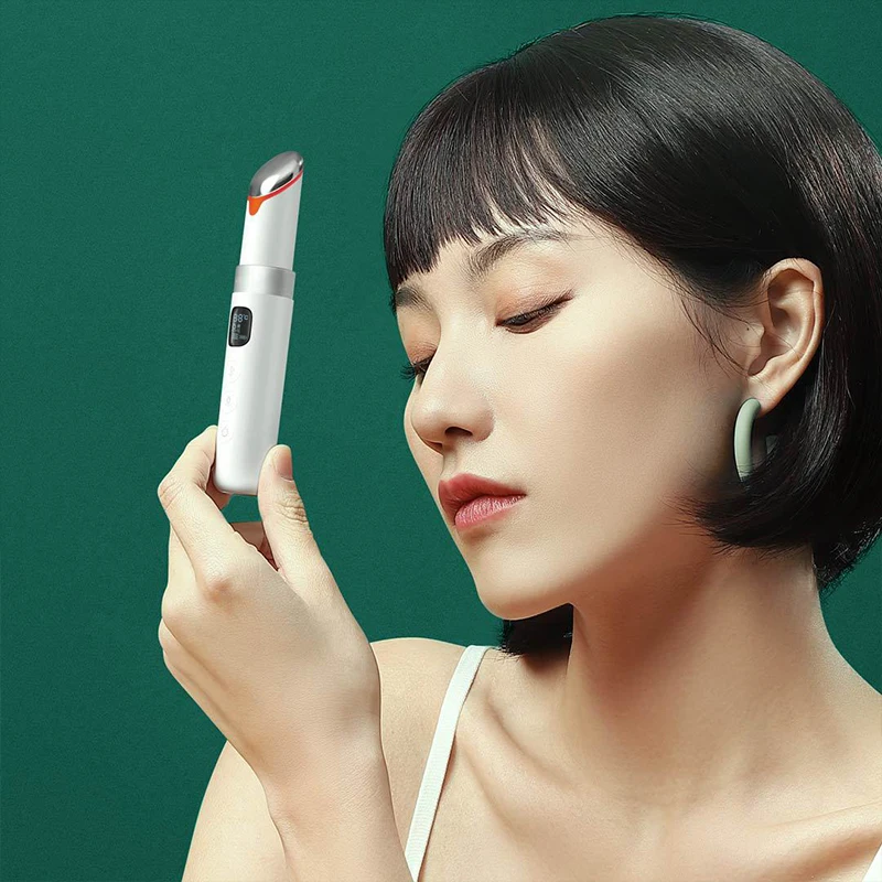 Masajeador de ojos eléctrico EMS, Estiramiento de la piel de los ojos, herramienta para el cuidado de la piel antiarrugas, vibración, relajación caliente, terapia fotográfica de ojos, comodidad portátil