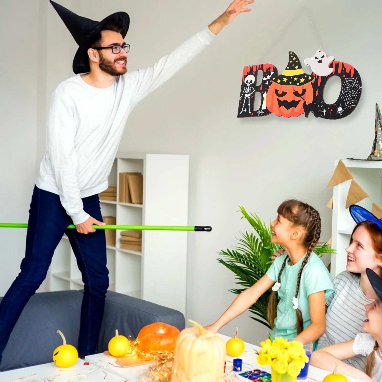 

2Pcs Wooden Ghost Pumpkin Pendant Halloween Door Wall Decoration Indoor Outdoor Hanging Ghost Pumpkin Pendant Welcome Sign