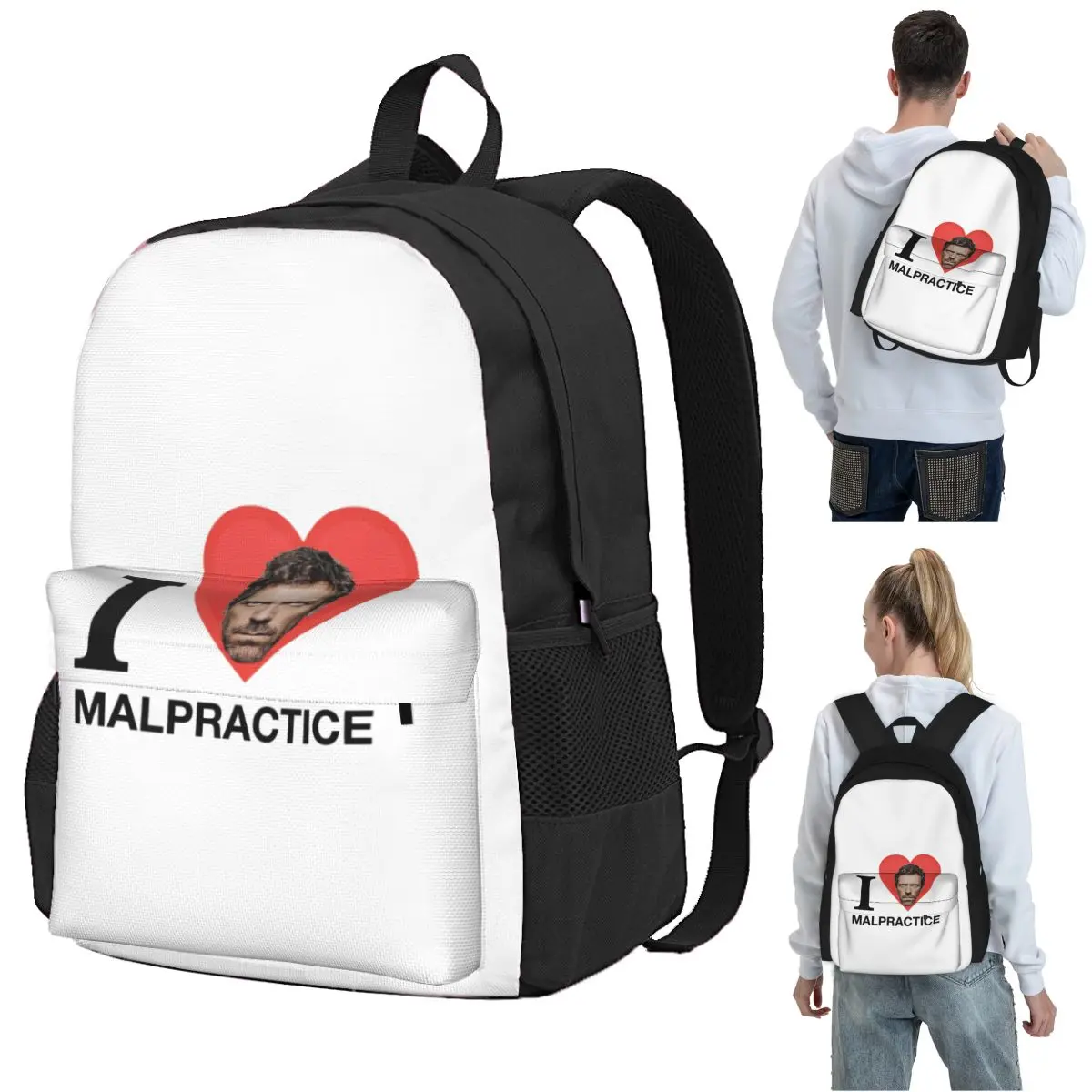 House MD Malpractice Enthusiast Merch Backpack Student BookBag Children School Bag Laptop Shoulder Bags for Boys Girls