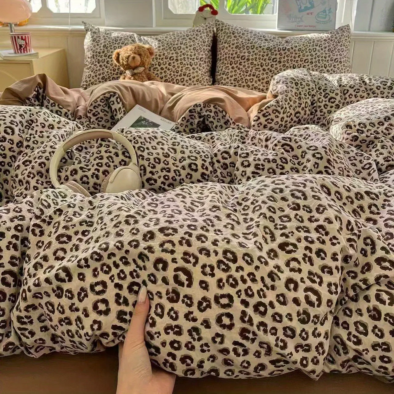 Green Floral Bedding Set Ins Fashion Twin Full Queen Size Duvet Cover No Filler Flat Sheet Pillowcase Girl Home Totel Bed Linens