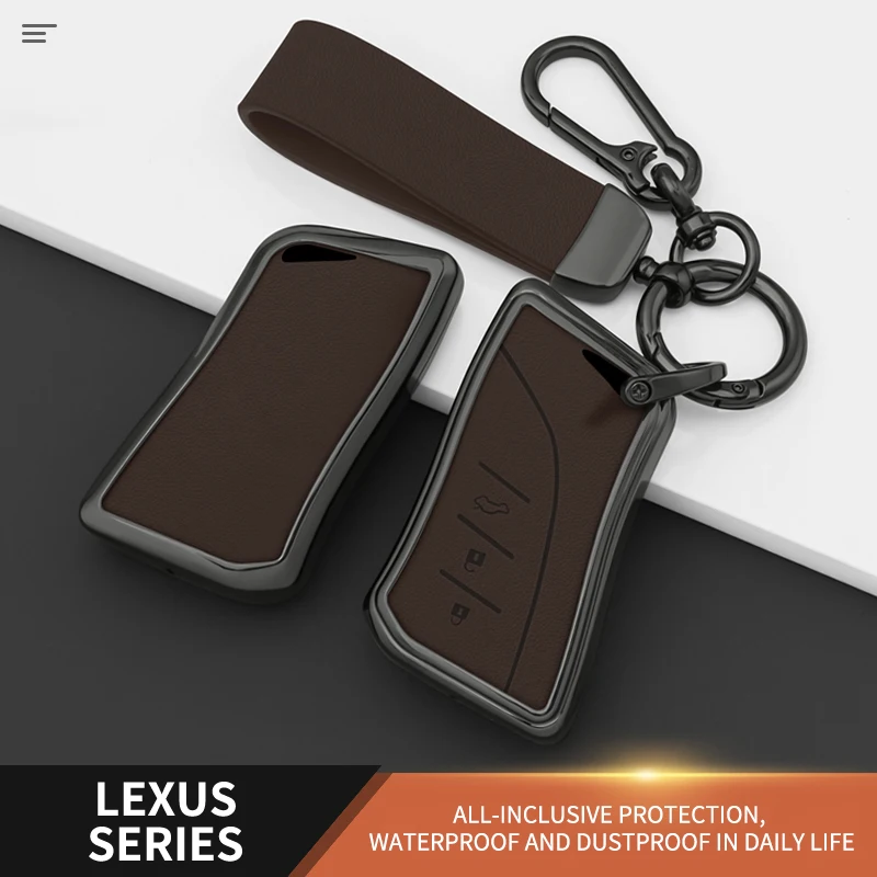 

Metal Leather Car Key Case Cover For Lexus NX ES UX US RC LX GX IS RX 200 250h 350h LS 450h 260h 300h UX200 Keychain Accessories