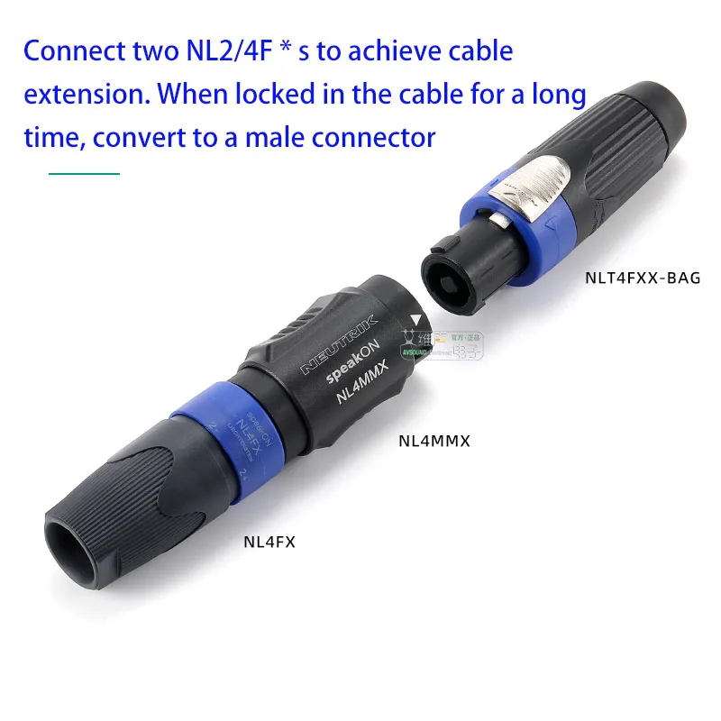 NL4MMX Speaker Joiner Quick Lock-kabelconnectoren Verander mannelijk naar mannelijk Geslachtswisselaar Neutrik 4-polige SpeakON-vergrendelingskoppeling