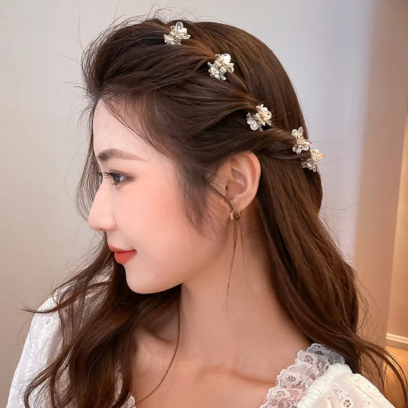 مخالب شعر بأحجار الراين الأكريليك للنساء ، صغيرة لطيفة ، زهرة ، قلب ، دائرية ، شفافة ، رائعة ، مشابك قرش ، سحر ، إكسسوارات رأس #5