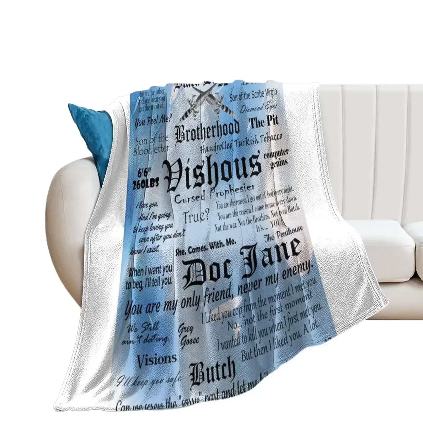 Vishous Black Dagger Brotherhood Throw Blanket Luxury St Designers christmas decoration Blankets