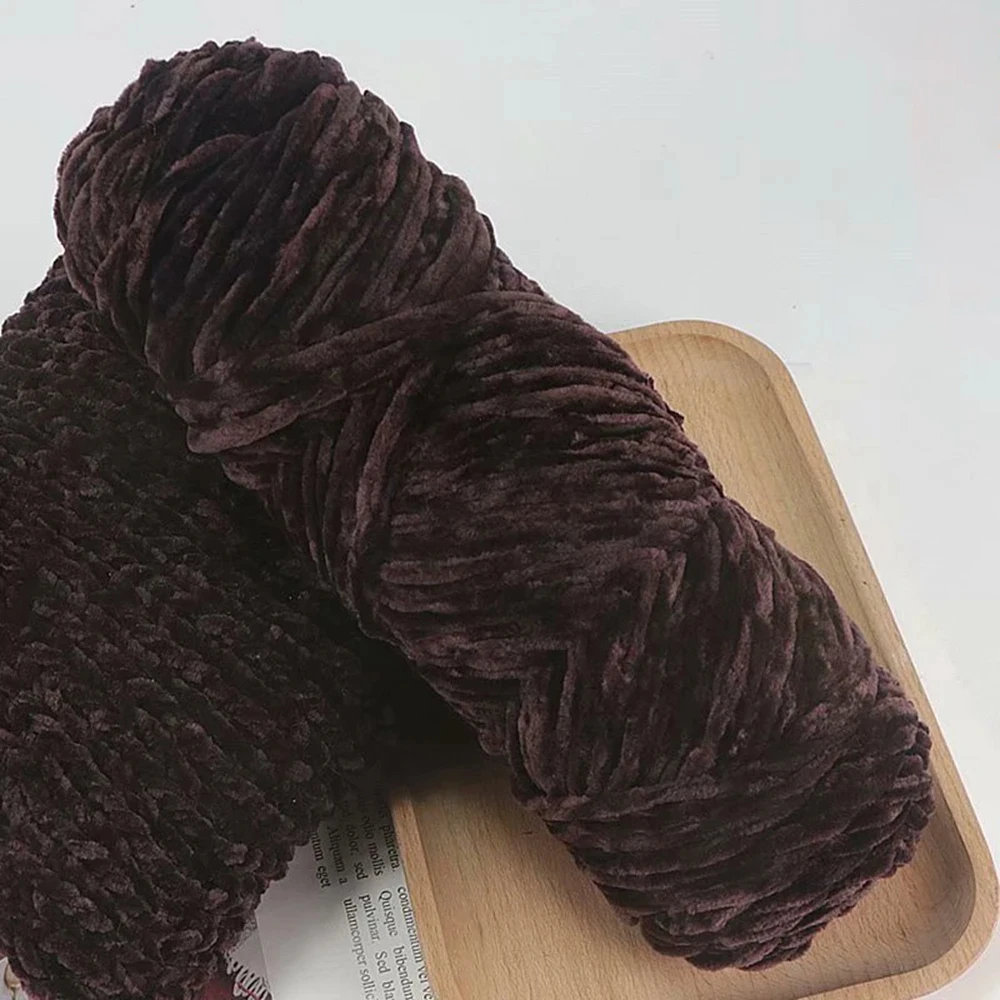 95g Chenille zacht fluwelen garen gemengd breiwol gehaakte handgemaakte sjaal jas babydeken en muts