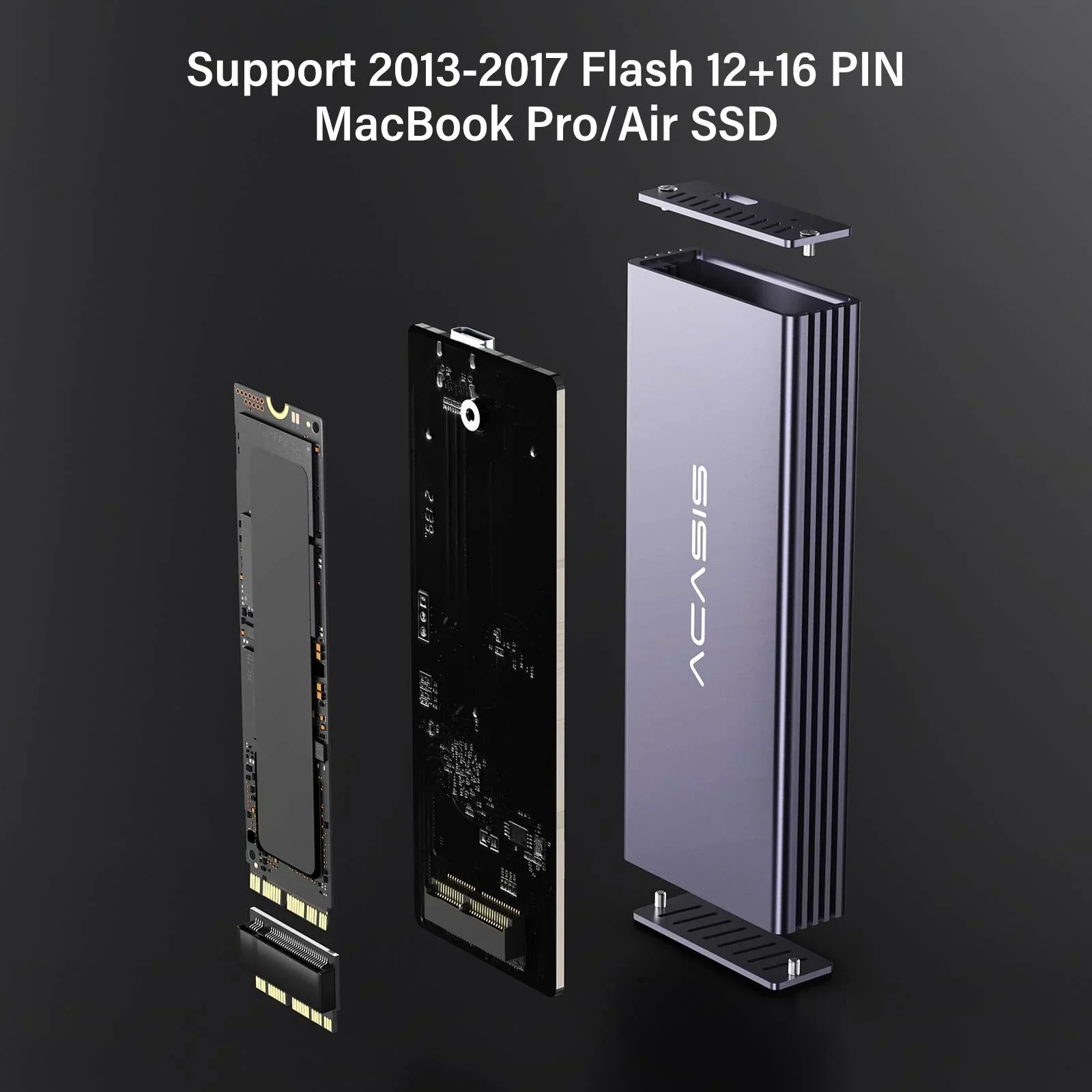 Acasis 20Gbps Apple SSD إغلاق embook لـ Macbook-12 + 16 دبوس