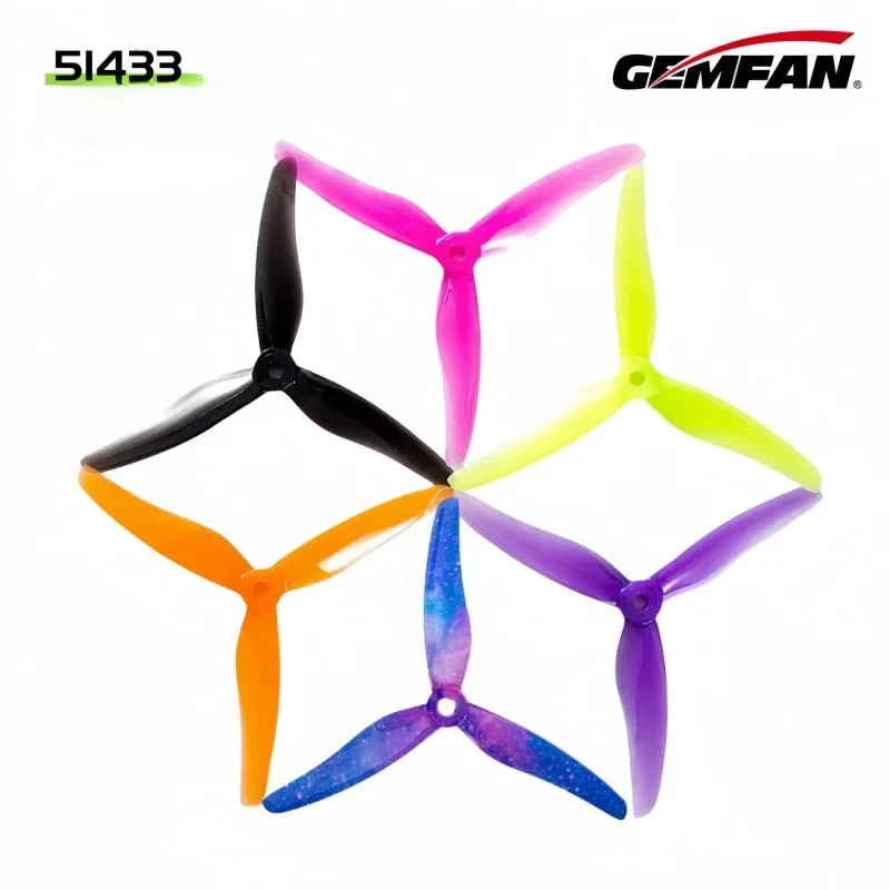 2 Pairs Gemfan 51433 5Inch 3 Blade/ Tri-Blade Propeller CW CCW Props Brushless Motor FPV Propeller For FPV Racing Drone