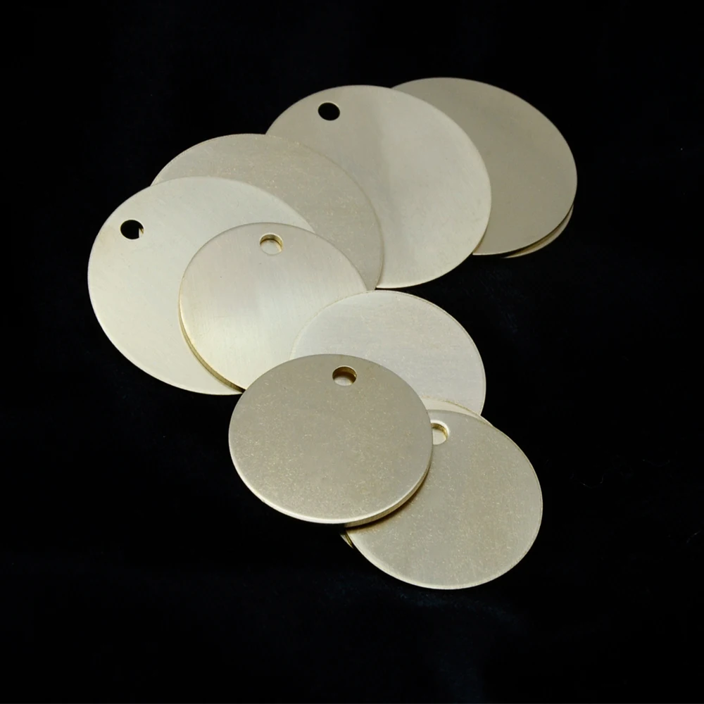 

50pcs Brass Blanks for Stamping and Engraving Dog Tags Round Metal Labelling Plate Blank Valve Number Tags 1mm Thick