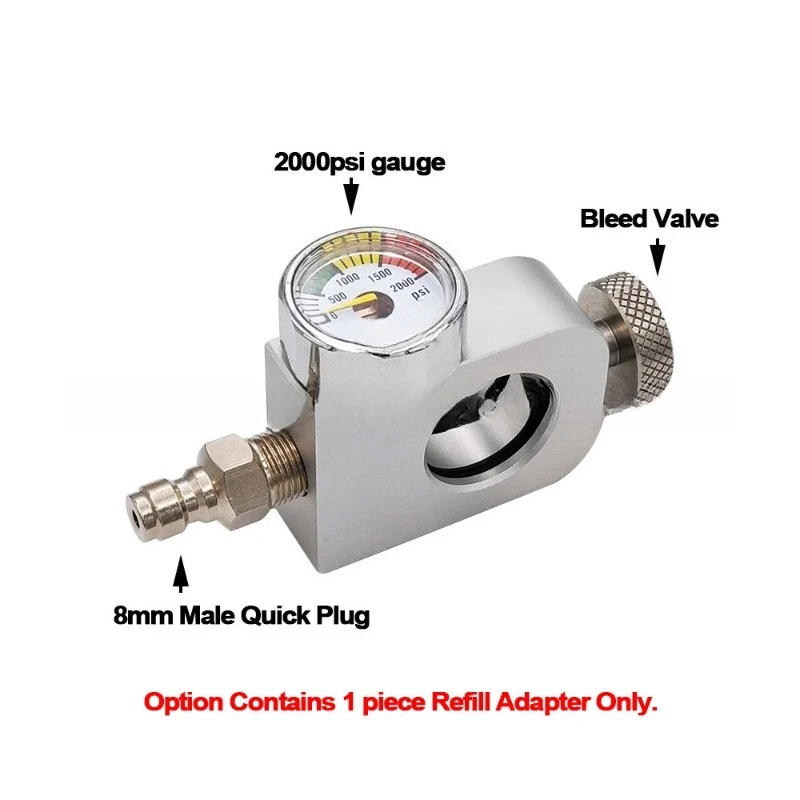 Soda‑Stream CO2 Bottle Fill Adapter 2000PSI Manometer Bleed Valve 8mm Male Quick Plug for DUO Terra Art Model