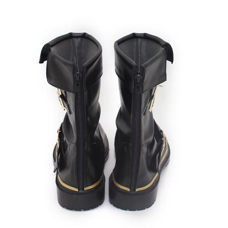 Game FF7 Aerith Cosplay Shoes Women Comic PU Leather Boots for Halloween Carnival Party Christmas Customized