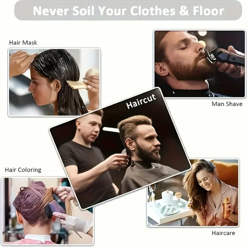 رأس احترافي لقص الشعر بجودة صالونات التجميل - منفضة رقبة غير لاصقة ومقاومة للماء وقابلة للتعديل لمصففي الحلاقة