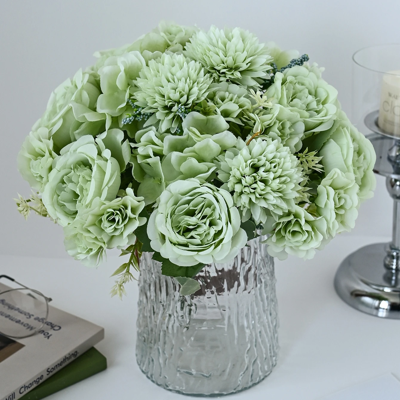 Künstliche Blumen Pionien Hochzeits-Brautsträuße Festival Raum Heim Tisch Dekoration Vase Outdoor Garten DIY Geschenkbox Kranz – Detail 5