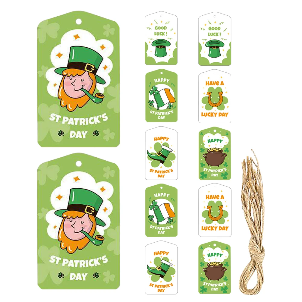 

12 Pcs Tag Hanger St Patrick's Day Bag Name Labels Tags Lables Party Favors Hanging Ornament Decorative Hat