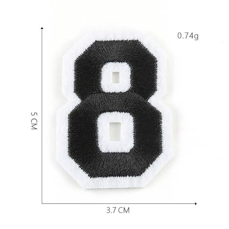 10 Stück/0~9 Nummer Stoff-Applikation Stickerei Aufbügel-Patch – Detail 9