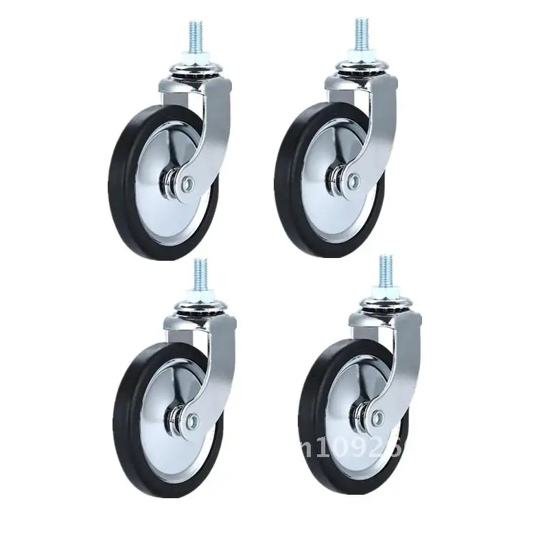 

4 Pcs/Lot 3-inch Lead Dining Chrome Plated Universal/Brake Silent Wheel Screw Furniture Casters PP Wheels Trolley