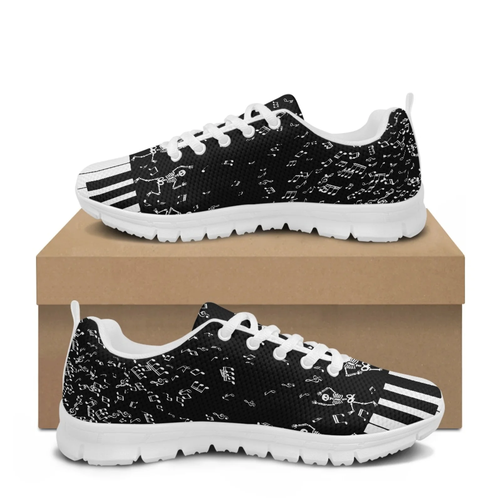 Coloranimal Piano Dancing Lace up Fashion Sneakers, Mesh and EVA Sole Breathable Athletic Trainers New Arrival