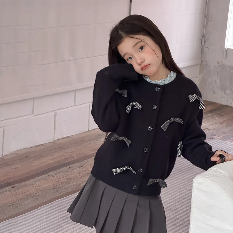 New Fashionable Three-dimensional Bowknot Knitted Jacket Boutique Clothing in Autumn 2026 Featuring A Minimalist Style