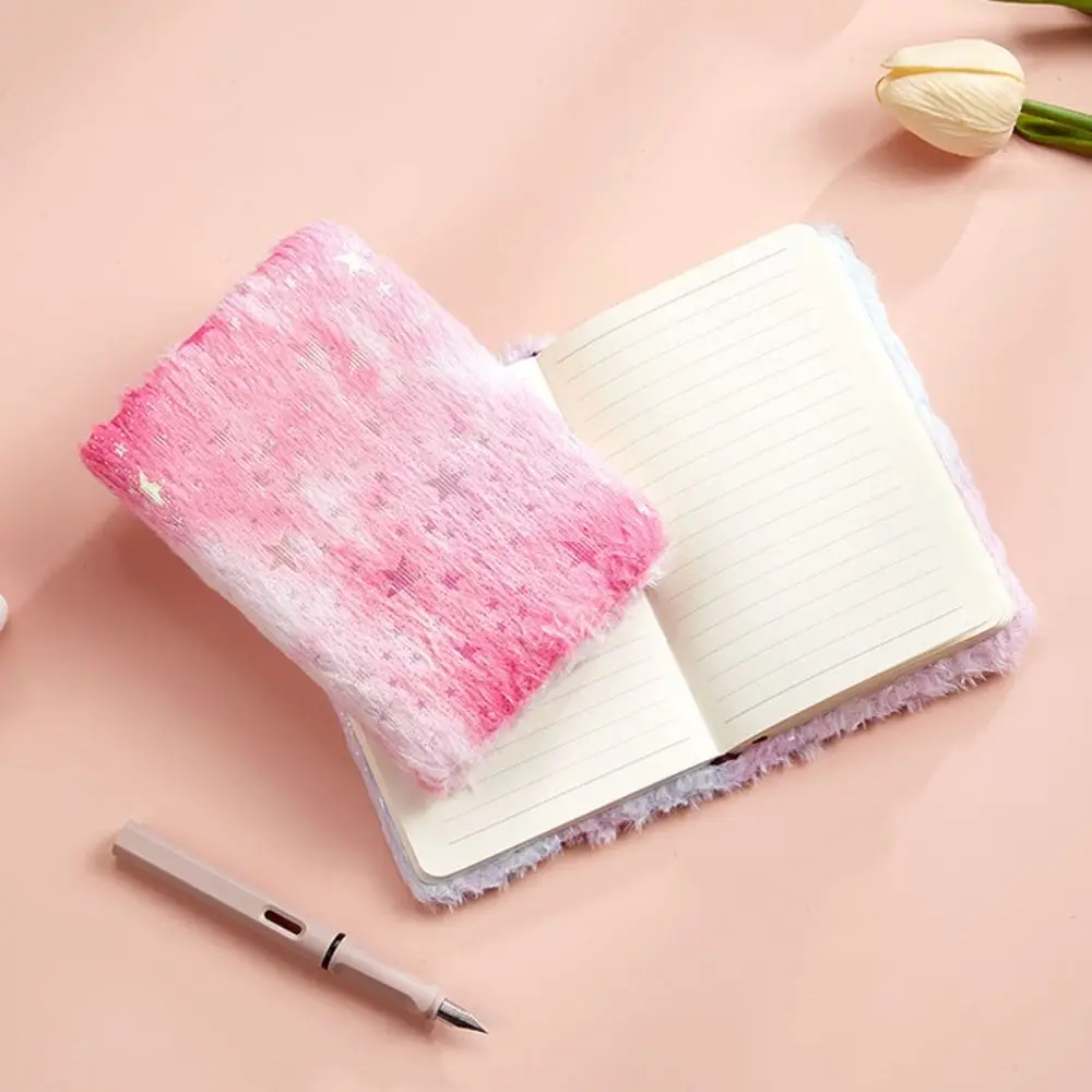 Diary Note Pad A6 Plush Notebook Daily Planner Hand Account Star Gilding Notebook Scrapbooking Journal Book A6 Furry Notebook