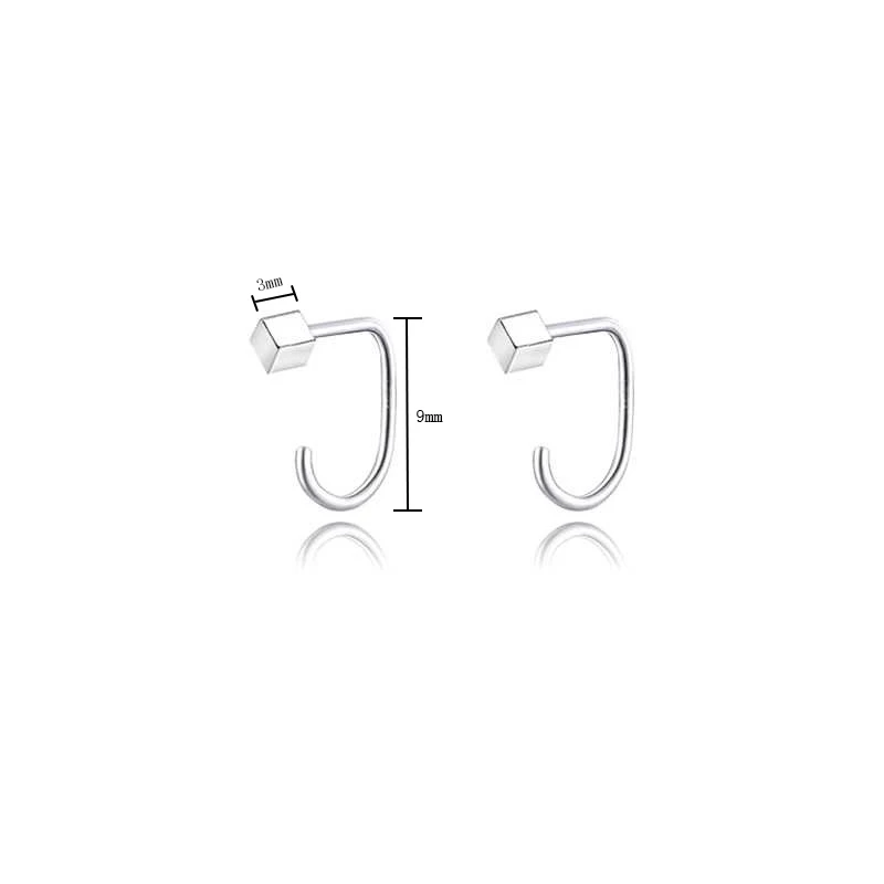 Silver Color Geometry Hoop Earring For Women Extremely Fine Versatile Office Fashion Jewelry Gift Dropshipping
