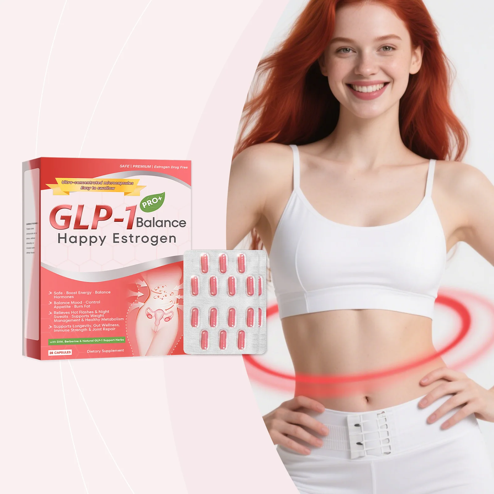 

Estrogens Hormones Capsules GLP 1 Metabolic Promote Energy Boost Good Mood Blood Sugar Digestive Health Appetite Control Pills