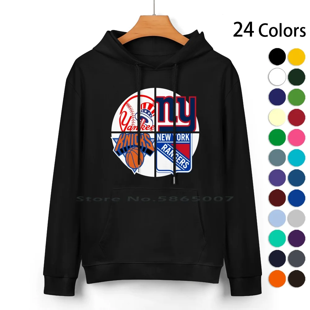 New York Sports Custom Cotton Hoodie Sweater 24 Colors Nyc Nick Range Yank Gian New York City Nj Basketball Baseball Hockey