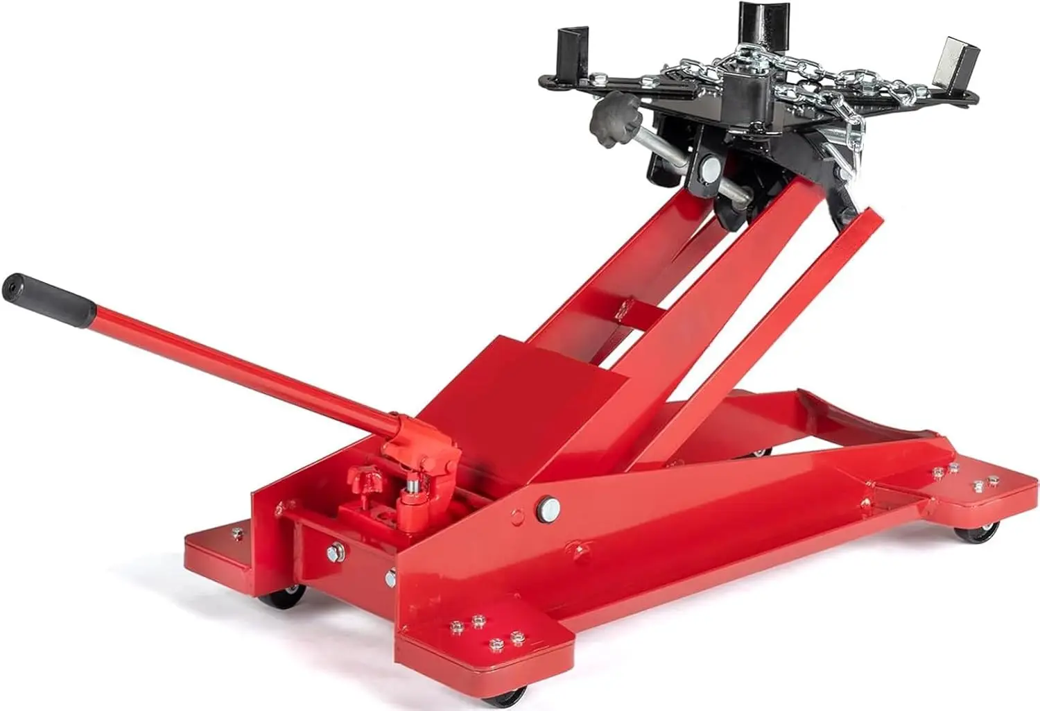 

Adjustable Floor Transmission Jack 1/2 Ton 1100 LBS Low Profile Transmission Lift, Red
