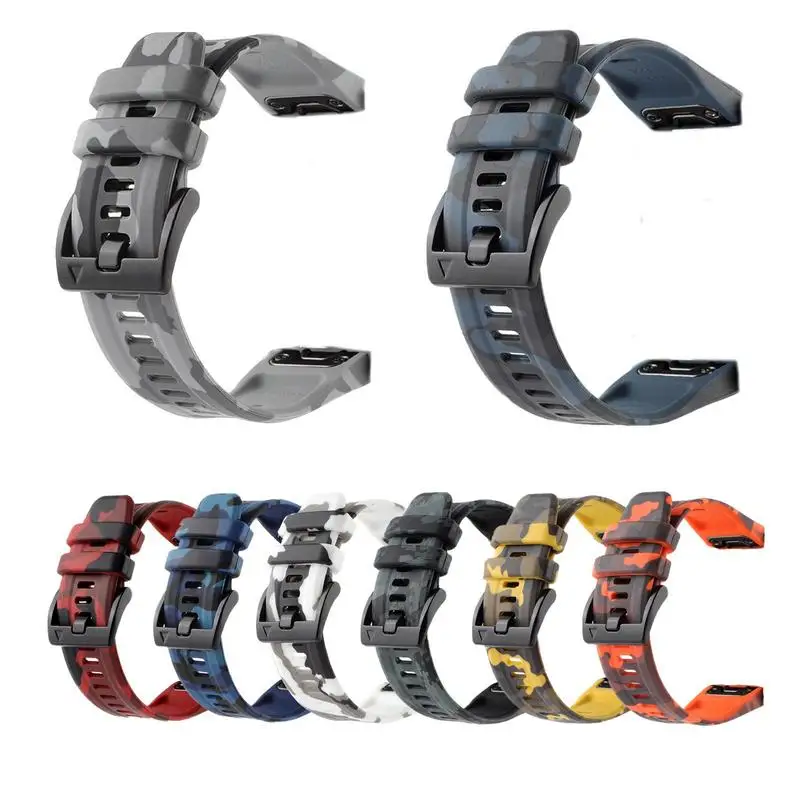 26mm Silicone QuickFit Camouflage Strap For Garmin  Fenix7X/6X Smartwatch Supplies For Fenix 7X Pro Tactix7 DELTA Enduro2 6X PRO