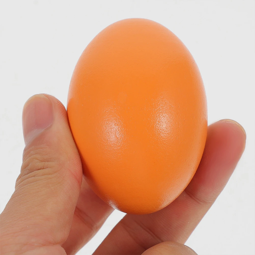 6 Pcs Eggs DIY Painted Fake Food Toy Decorate Decorative Orange Artificial Child