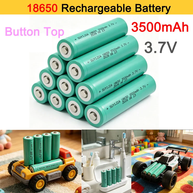 Taepiaai 3.7V 3500mAh 18650 Battery Li-ion Rechargeable High-current Power for Flashlight Electronic Toy RC Toothbrush Batteries