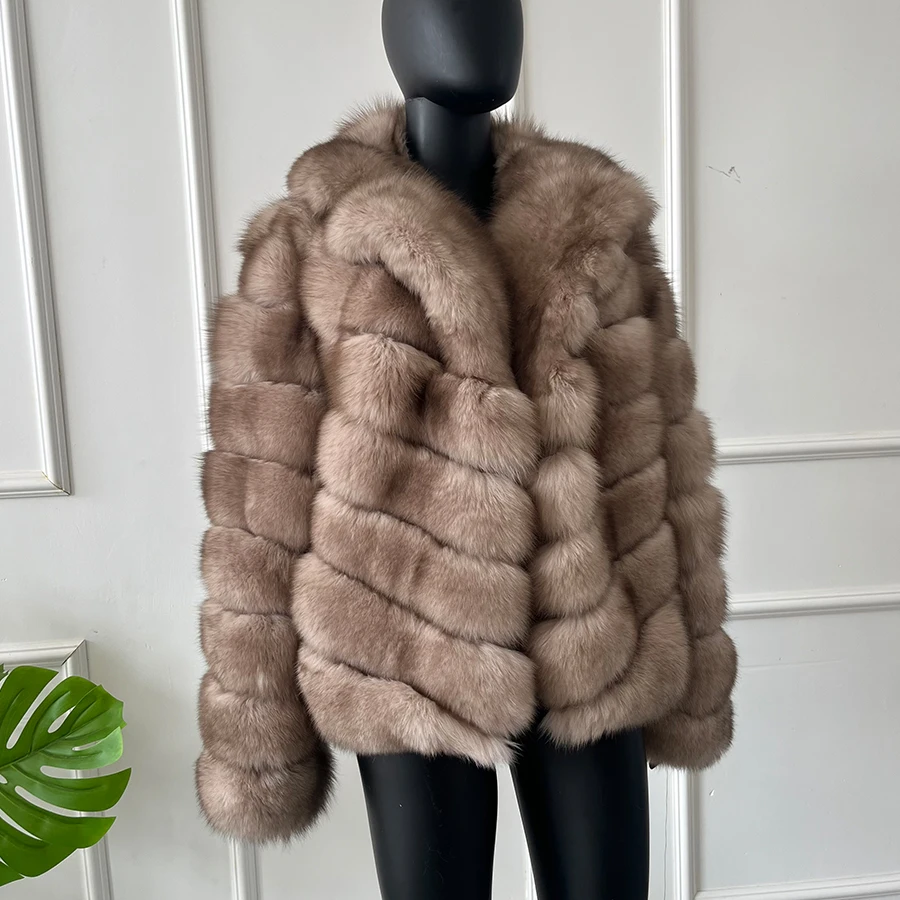 Women\'s Natural Fur Coat Short Real Fox Fur Coats Winter Jacket With Fur Luxury Brand Coats For Women 2023