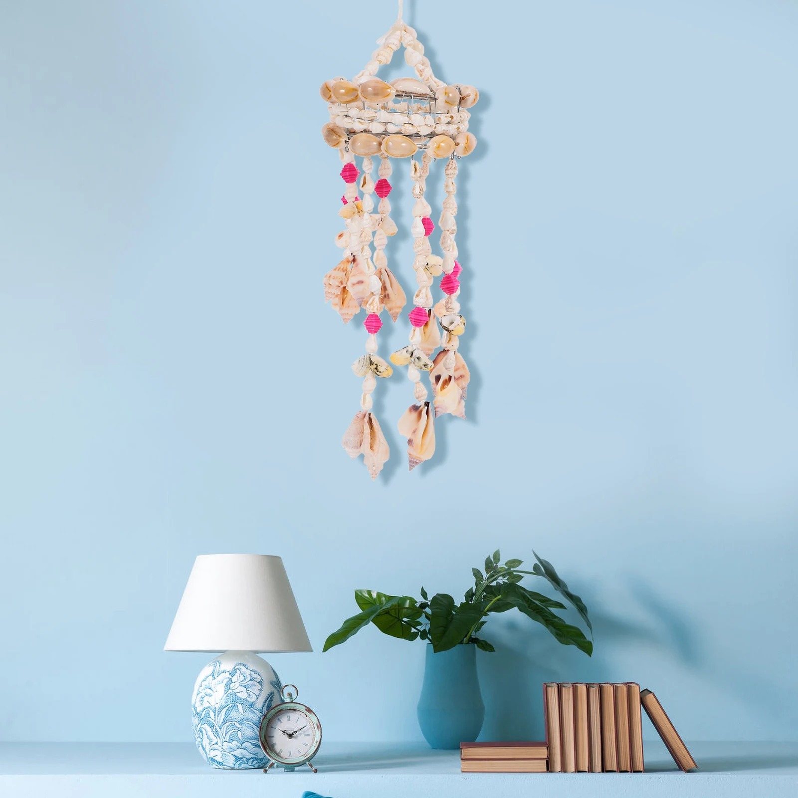 

Shell Wind Chime Decorative Hanging Ornament For Garden Patio Balcony Home Office Bedroom Seashells Conch Pendant