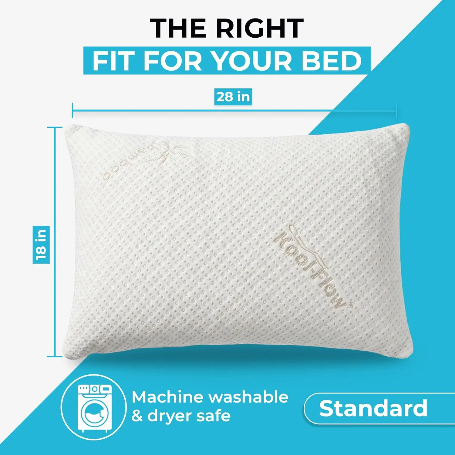 Memory Foam Pillows | GREENGUARD Certified Shredded Foam Fill for Personalized Support | Slim Cooling Bed Pillows for Side