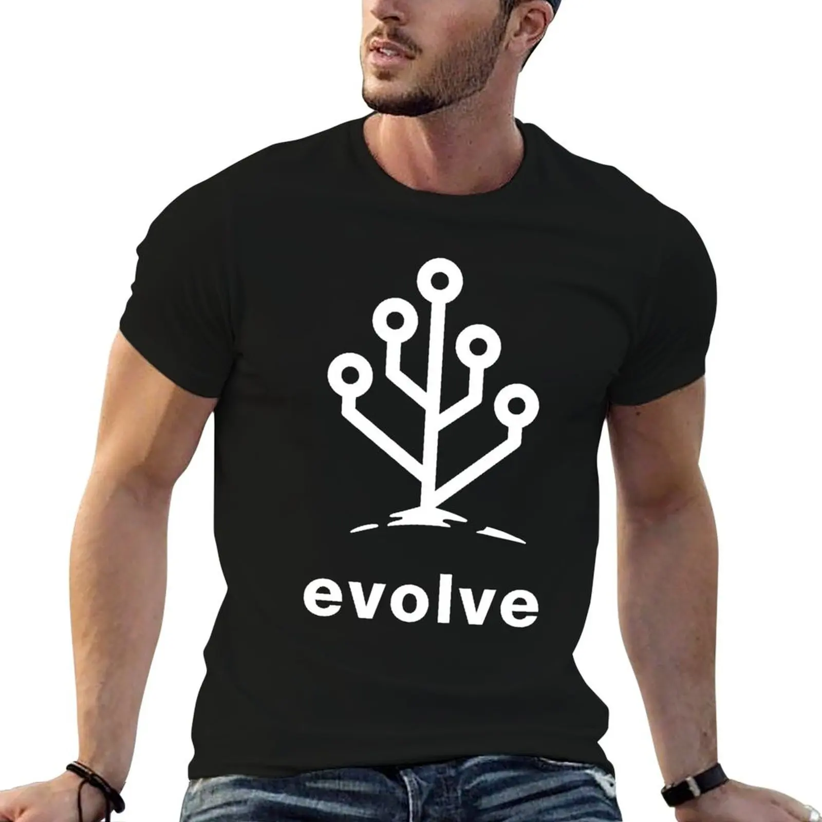 T-shirts Evolve pour homme, t-shirts en coton coupe slim, t-shirts 100% coton pour homme, t-shirts de créateur