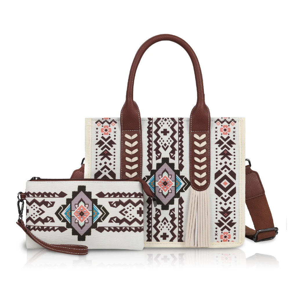 

2pcs Bohe Bag For Women Travel Handbag Bohemian Tote Bag Vintage Purses And Handbags