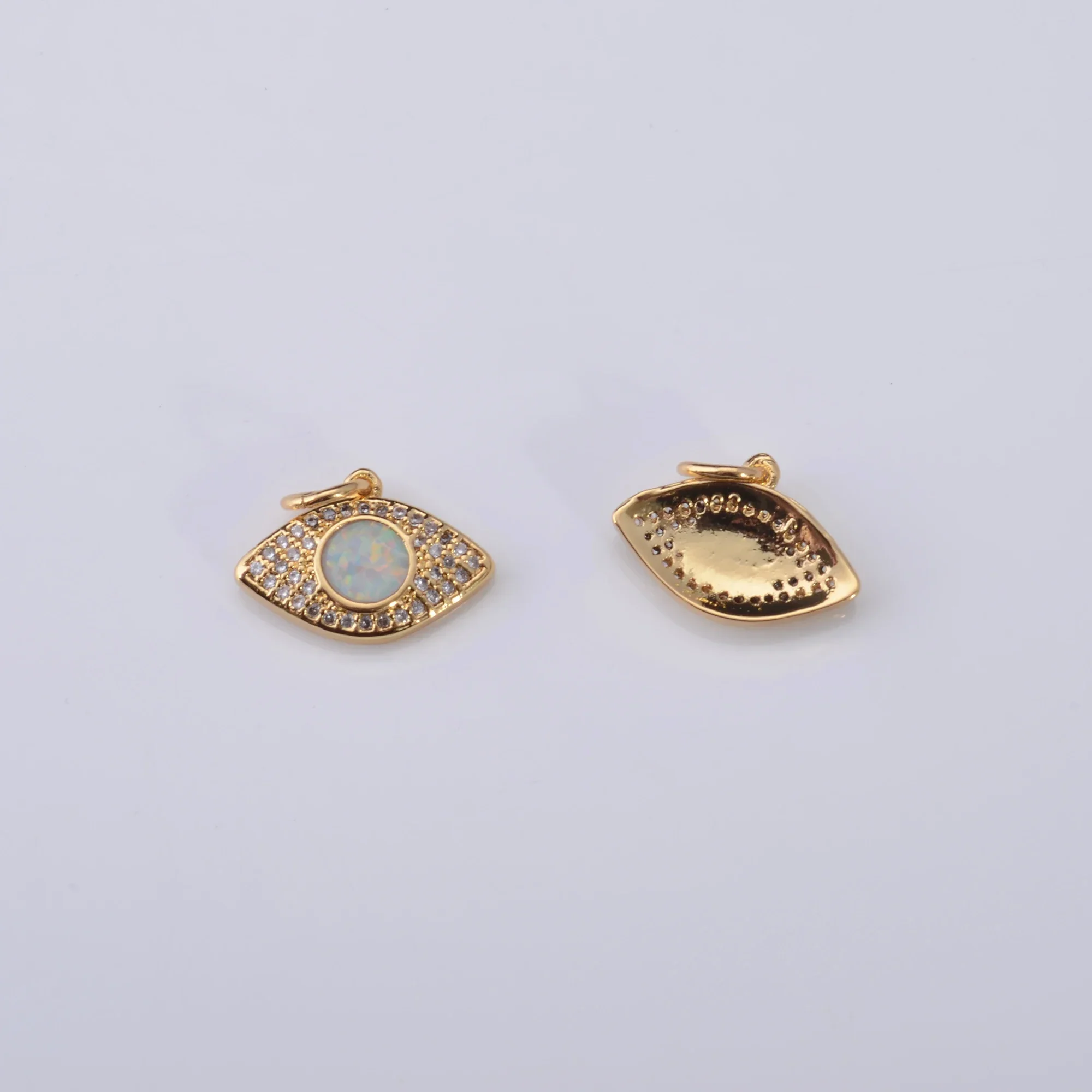 12 Pcs Devil Eye Pendant Diy Earring Charm Necklace Bracelet Making Oval Clasp Zircon Hooks for Womwn Luxury Jewelry Accessories