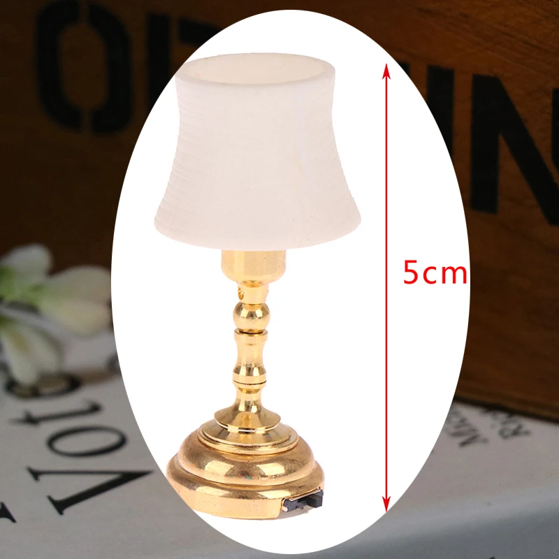 

1:12 миниатюрная настольная лампа для кукольного домика, светодиодная лампа, настольная лампа, декор для спальни, кабинета