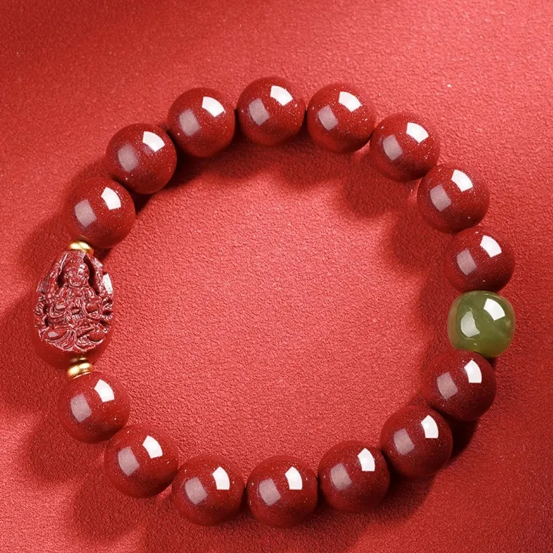 

Purple Gold Sand Birth Buddha Zodiac Bracelet With Jade Beads
