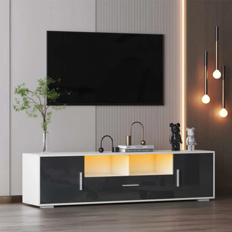 FashionTV stand,TV Cabinet,entertainment center TV station,TV console,console with LED light belt,white+dark gray