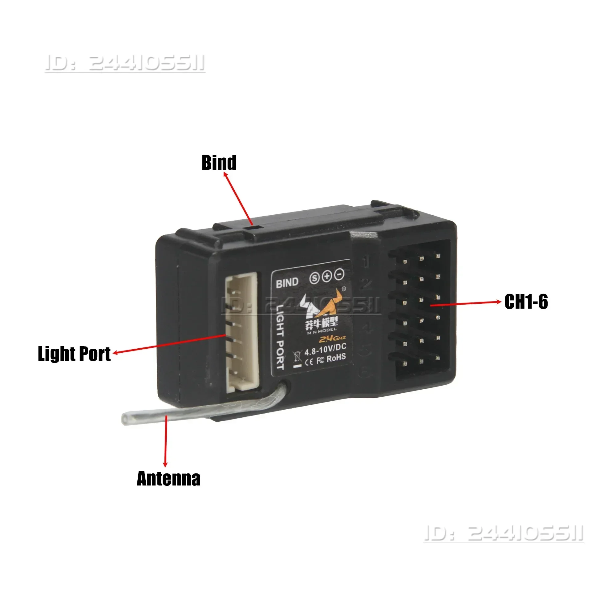 6채널 2.4G 수신기 4.8-10V DC 연동 LED 라이트 그룹 1/12 RC 크롤러 자동차 MN MN82 MN86S MN78 MN99S MN128 MN168 보트 탱크 부품