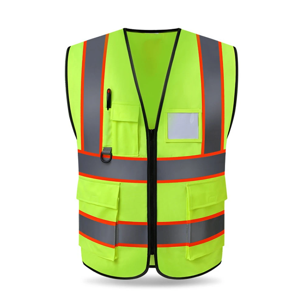 High Visibility Safety Vest with Reflective Stripes Construction Workwear Night Safety Working Clothes Custom Logo Text