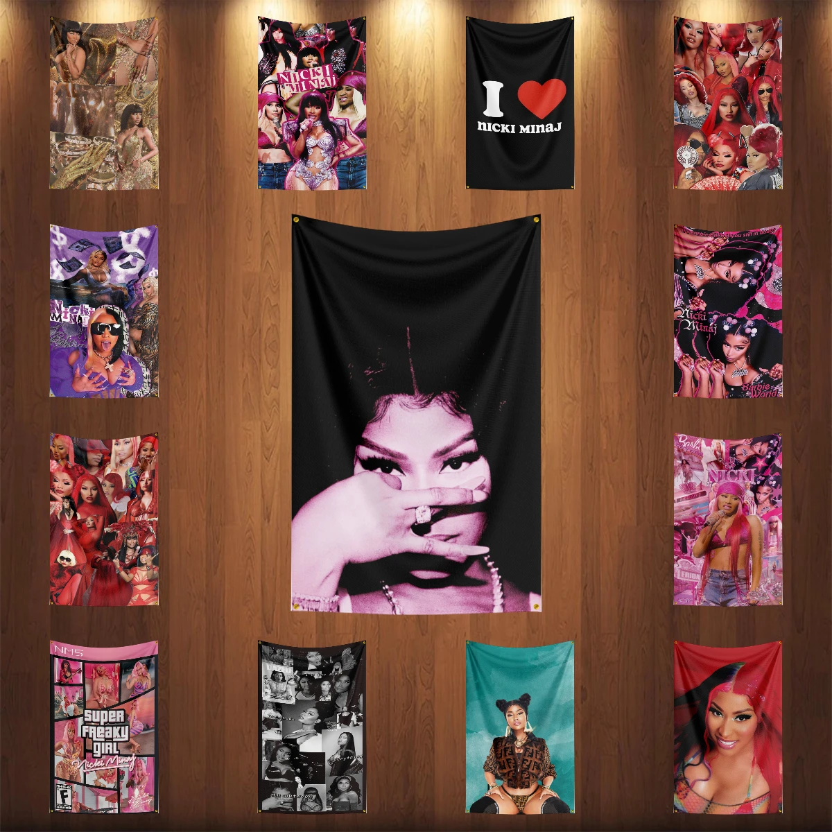 

90x150cm Vintage N-nicki-minajs Band Flag Polyester Digital Printing Retro Banner For Decor