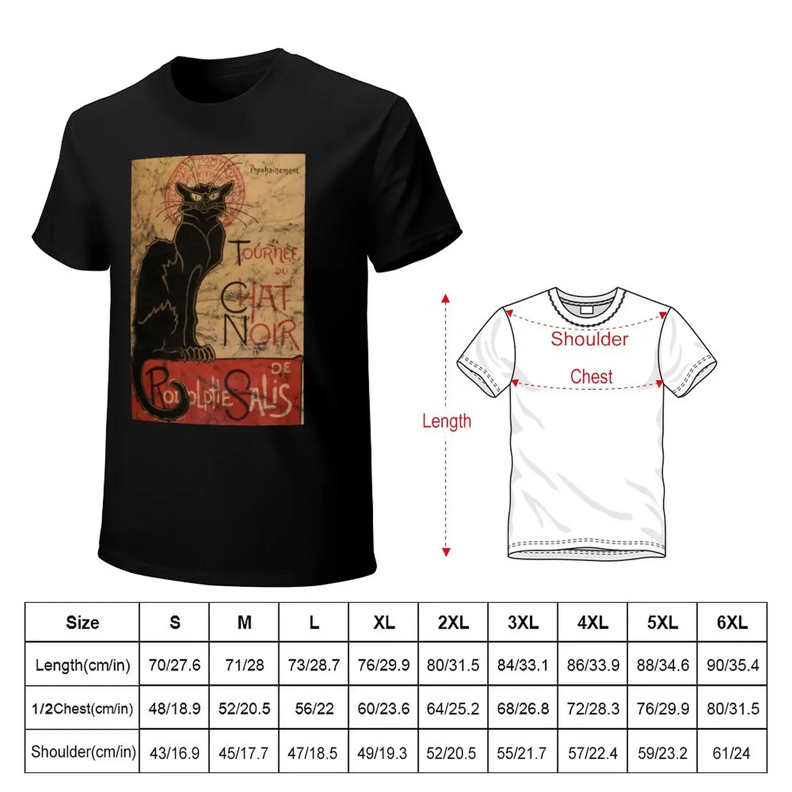 La tournée du Chat Noir Iconic Art Nouveau Distressed Look T-Shirt oversizeds quick drying sublime mens champion t shirts