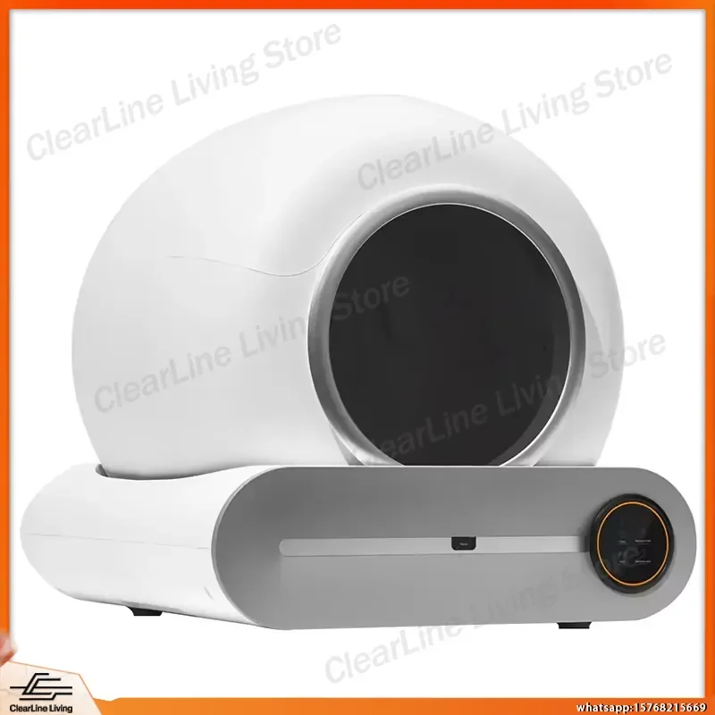 Automatic Electric Self Cleaning Cat Litter Box Smart ABS Plastic Pet Toilet for Adult Cats Home Use Indoor Bathroom Litter