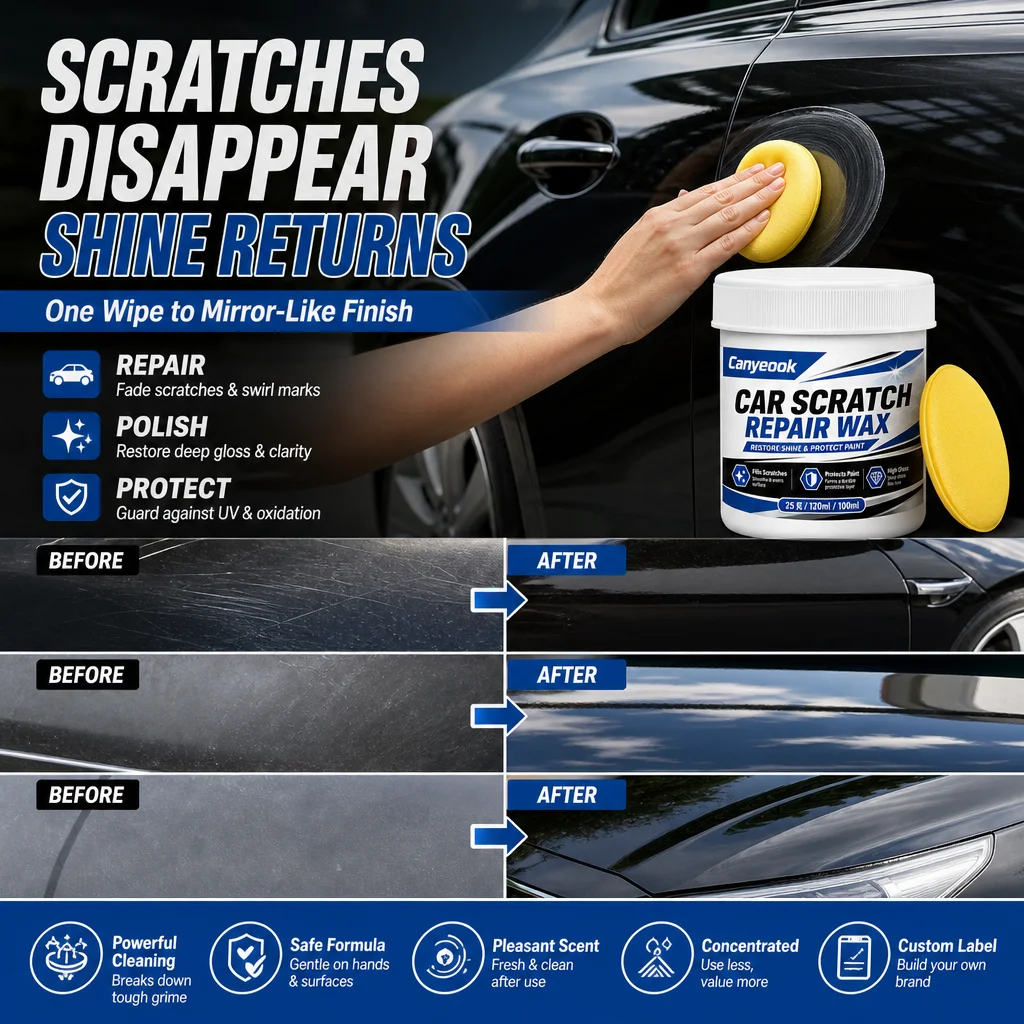 CANYEOOK Car Scratch Remover Wax - Fine Scratches & Swirl Marks Repair, Polish & Restore Mirror Shine, UV Protection for Paint